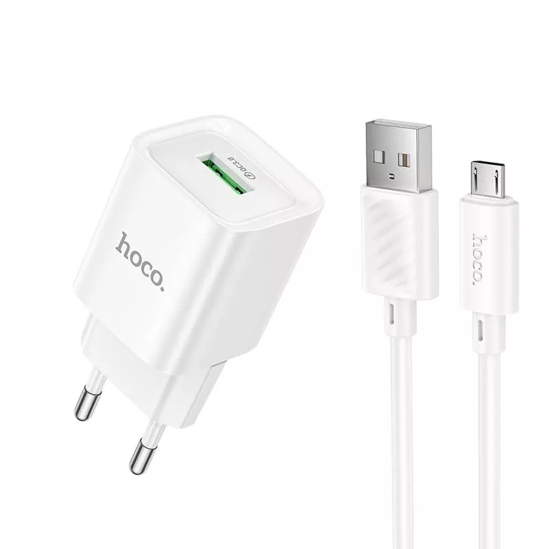 C145A Charm Single Port QC3.0 Charger Set(Micro)(EU)