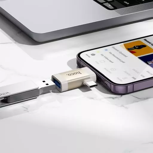 UA31F IP Male/Type-C Male To USB Female OTG 2-In-1 Adapter