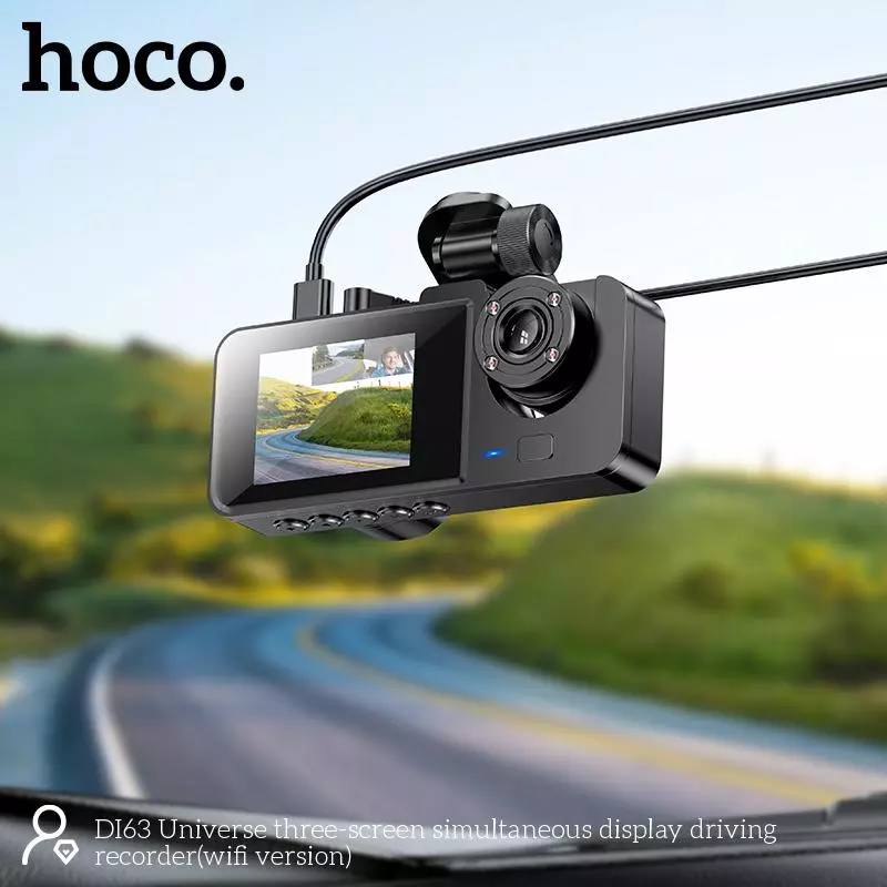 DI63 Universe Three-screen Simultaneous Display Driving Recorder(wifi Version)