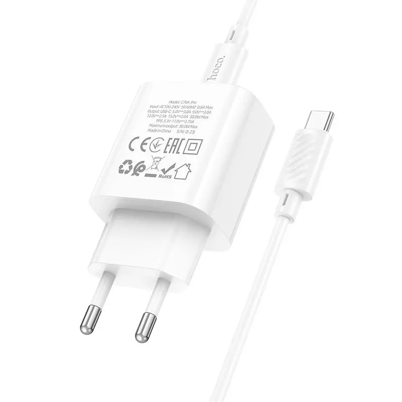 C76A Pro Majestic single port PD30W charger set(Type-C to Type-C)(EU)
