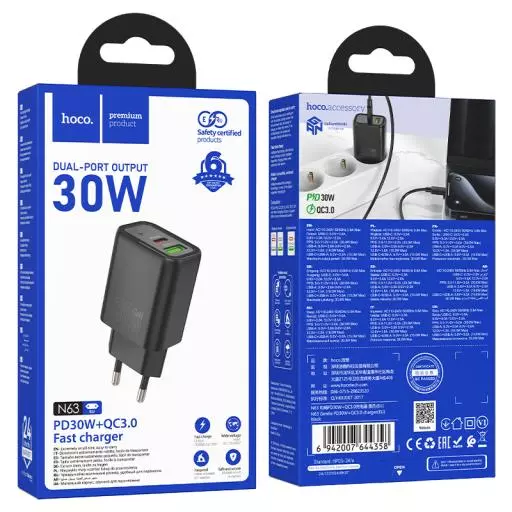 N63 Gentle PD30W+QC3.0 charger(EU)