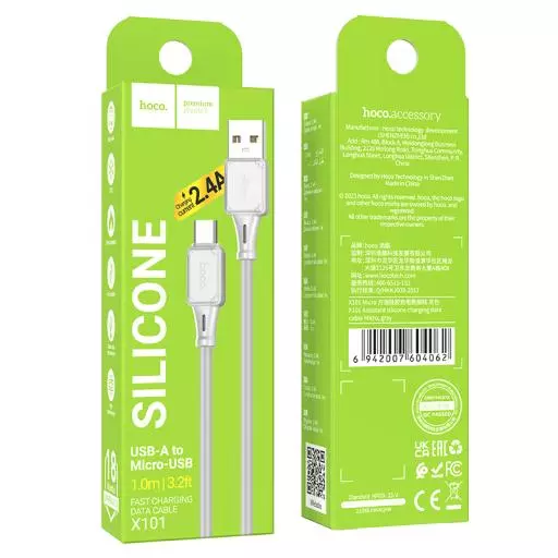X101 Assistant Silicone Charging Data Cable  Micro