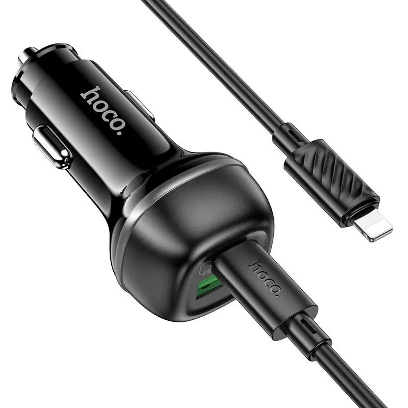 Z58A Rank 48W dual port PD30W+QC3.0 car charger set(C to IP)
