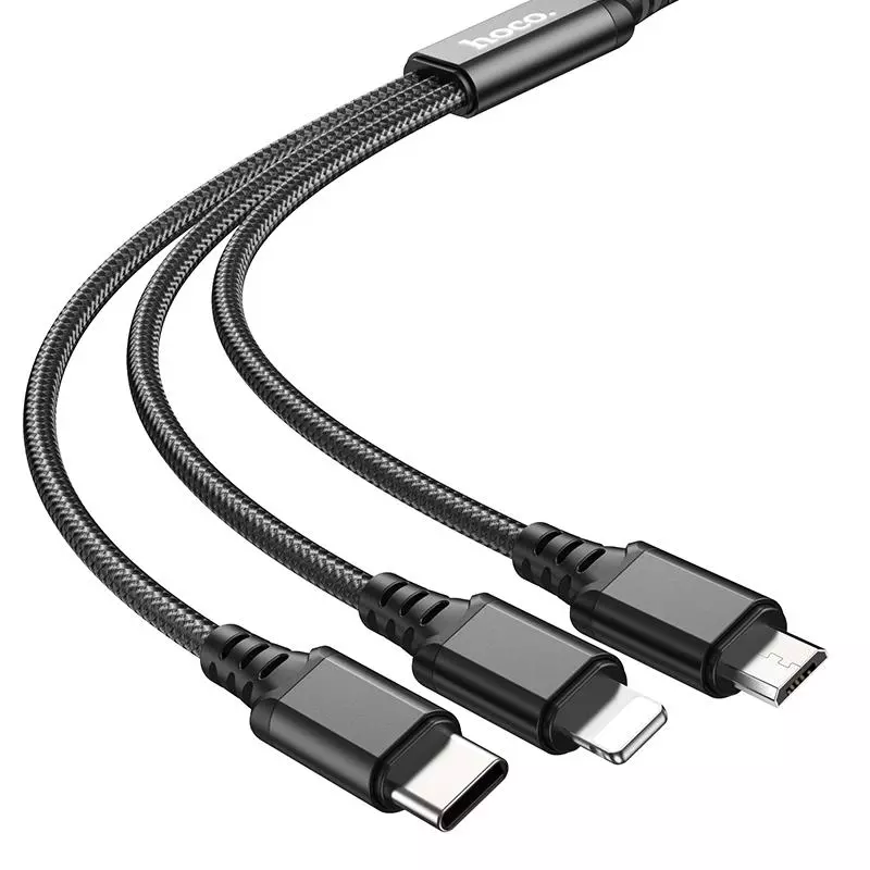 X76 3-in-1 Super charging cable(iP+Type-C+Micro) (1M) X76 3-in-1 Super charging cable(iP+Type-C+Micro) (1M)