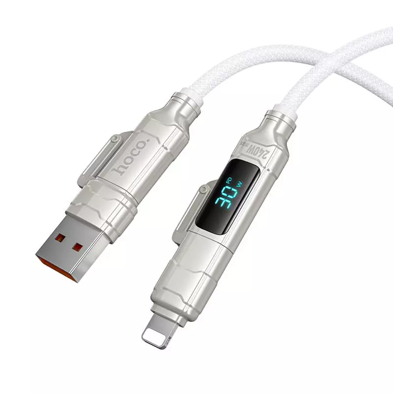 U152 Fortune 240W 4-In-1 Charging Data Cable With Display USB/C To IP/C U152 Fortune 240W 4-In-1 Charging Data Cable With Display USB/C To IP/C