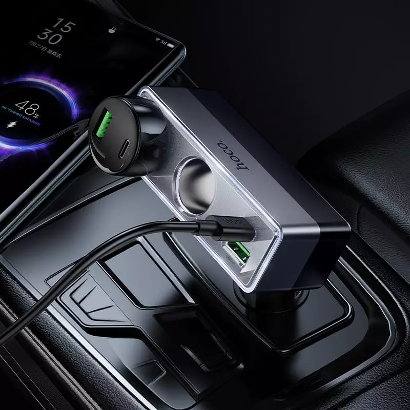 Z65B Smart Dual Cigarette Lighter(PD48W/1A1C) Car Charger