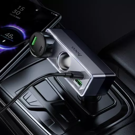 Z65B Smart Dual Cigarette Lighter(PD48W/1A1C) Car Charger