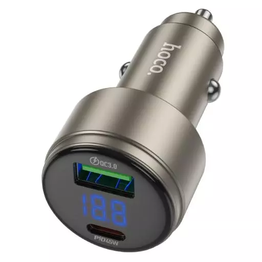 Z57B Glorious 63W Dual-port Digital Display PD45W+QC3.0 Car Charger