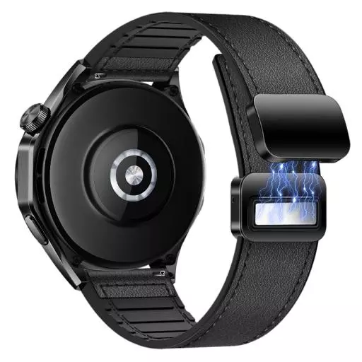 WH18 Basic Series Two-section Double Magnetic Buckle Silicone Leather Strap(20mm)