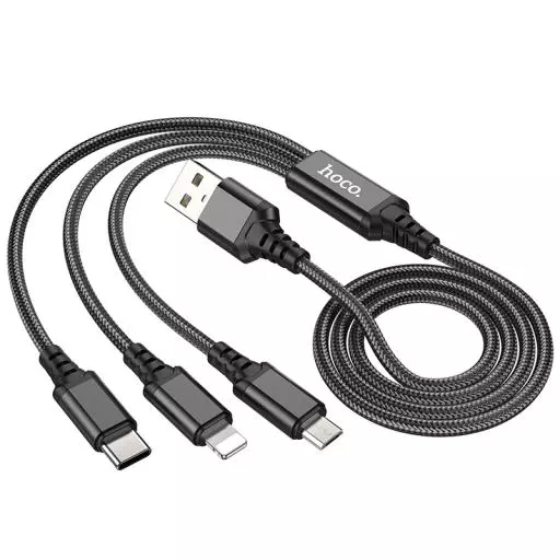 X76 3-in-1 Super charging cable(iP+Type-C+Micro) (1M)