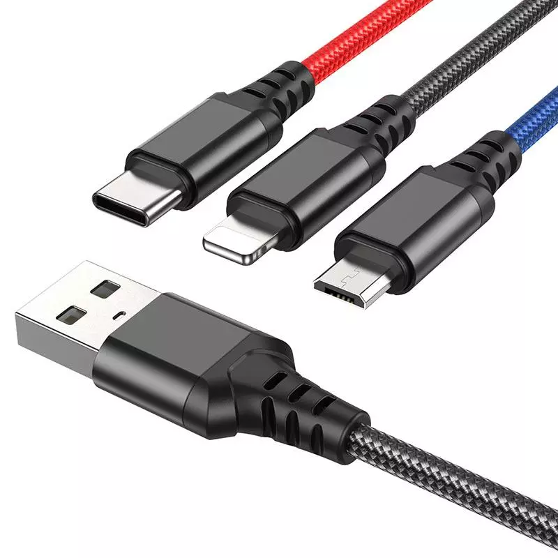 X76 3-In-1 Super Charging Cable(iP+Type-C+Micro)