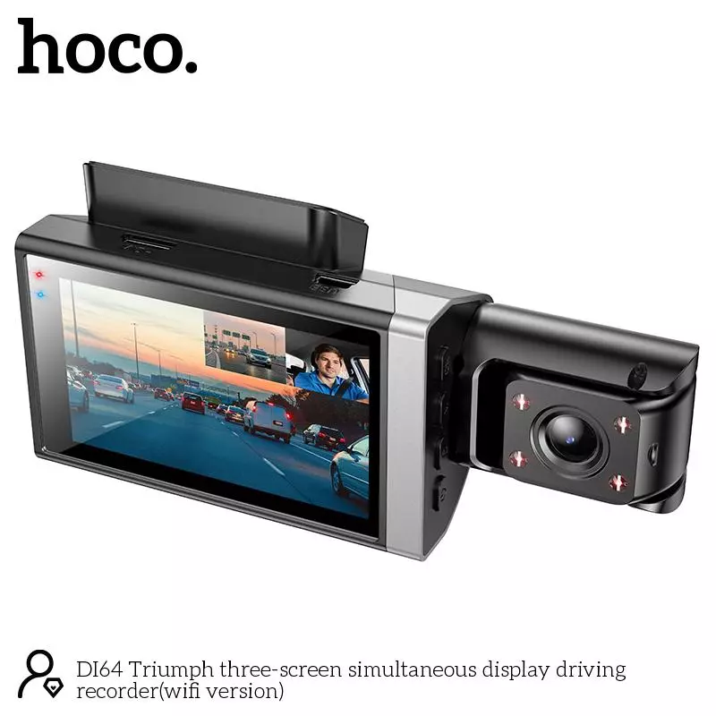 DI64 Triumph Three-screen Simultaneous Display Driving Recorder(wifi Version)