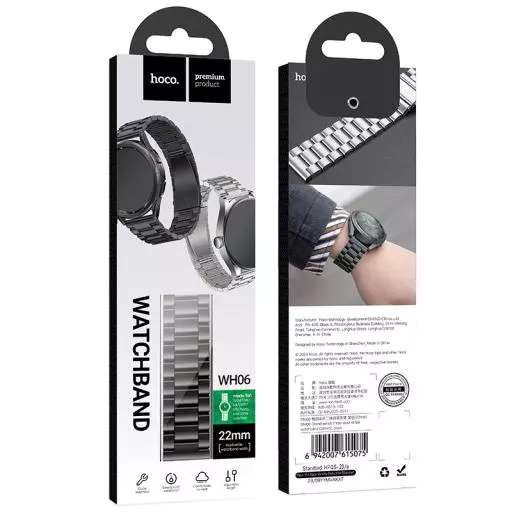 WH06 Grand Series Three Steel Strips Watchband(22mm)