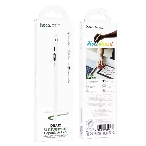 DGA12 Cool Universal Capacitive Pen With Digital Display For Phone And Tablet