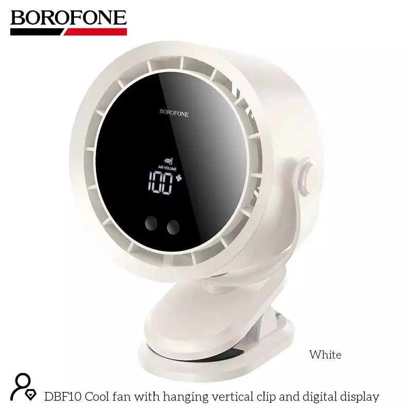 DBF10 Cool Fan With Hanging Vertical Clip And Digital Display