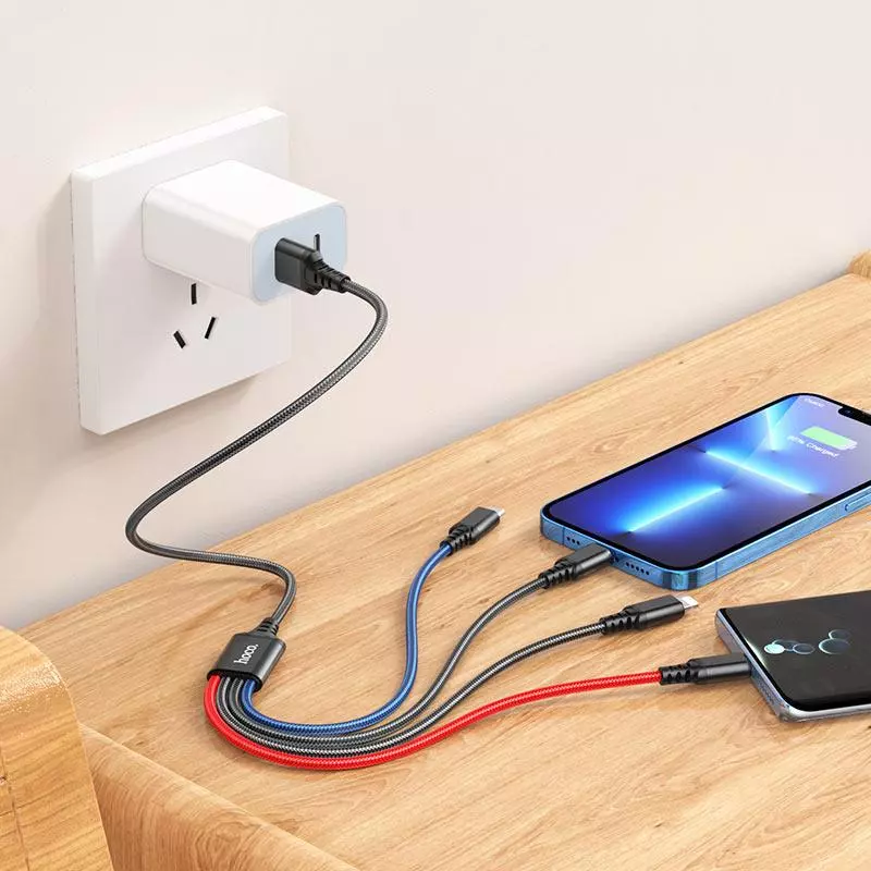 X76 4-In-1 Super Charging Cable(iP+iP+Type-C+Micro) X76 4-In-1 Super Charging Cable(iP+iP+Type-C+Micro)