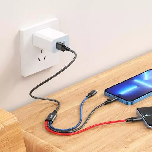 X76 3-In-1 Super Charging Cable(iP+Type-C+Micro)