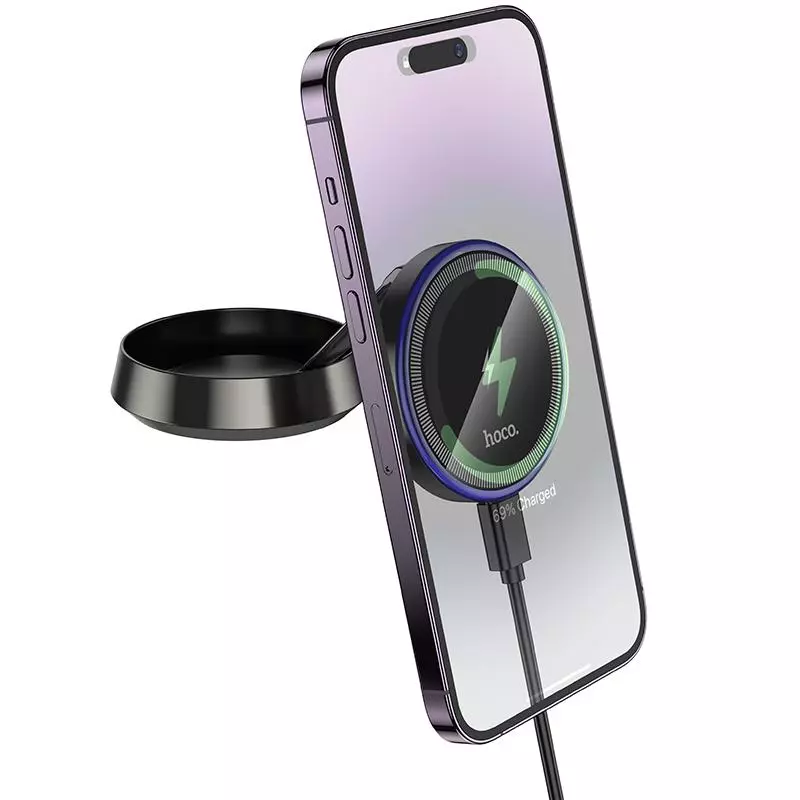 HW33 Metal Ring Magnetic Wireless Fast Charging Car Holder(center Console) HW33 Metal Ring Magnetic Wireless Fast Charging Car Holder(center Console)