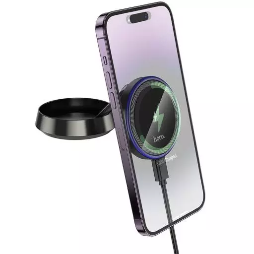 HW33 Metal Ring Magnetic Wireless Fast Charging Car Holder(center Console)