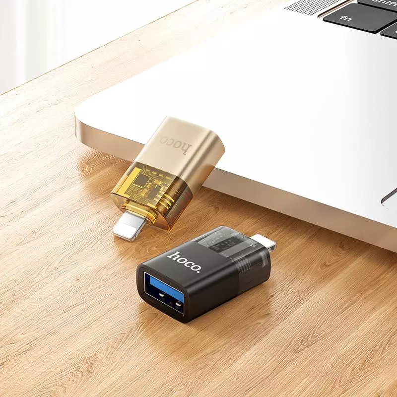 UA36 IP Male To USB Female OTG Transparent Adapter
