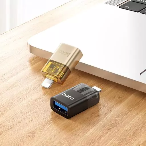 UA36 IP Male To USB Female OTG Transparent Adapter