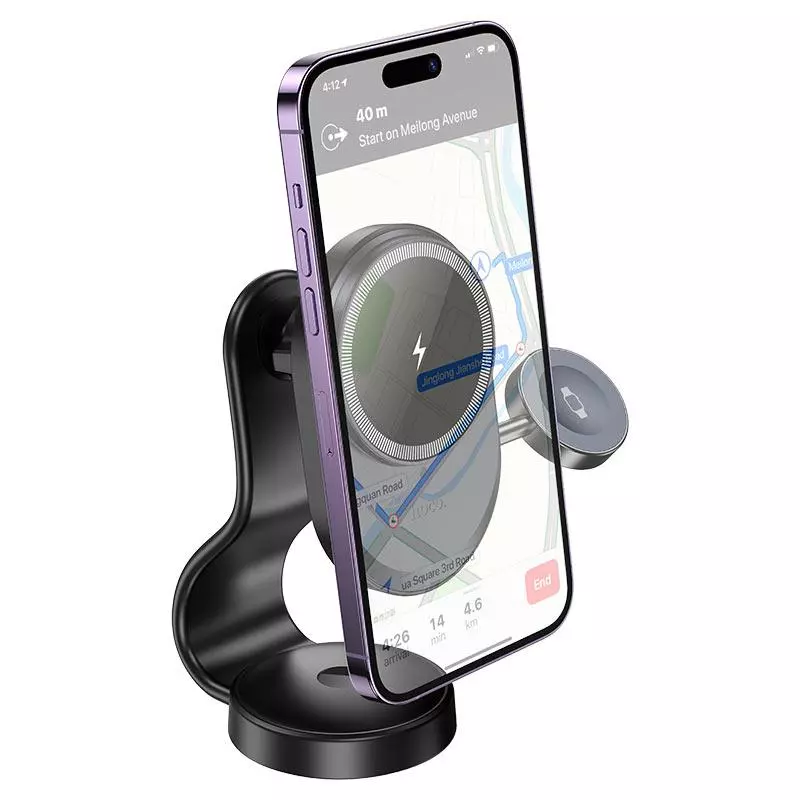 HW28 Excelso 2-In-1 Wireless Fast Charging Car Holder(center Console)