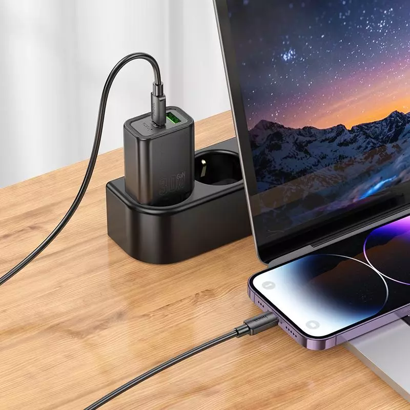 N63 Gentle PD30W+QC3.0 charger set(C to iP)(EU)
