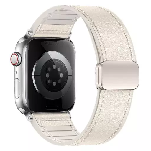 WA34 Basic Series Two-section Double Magnetic Buckle Silicone Leather Strap(44/45/46/49mm)