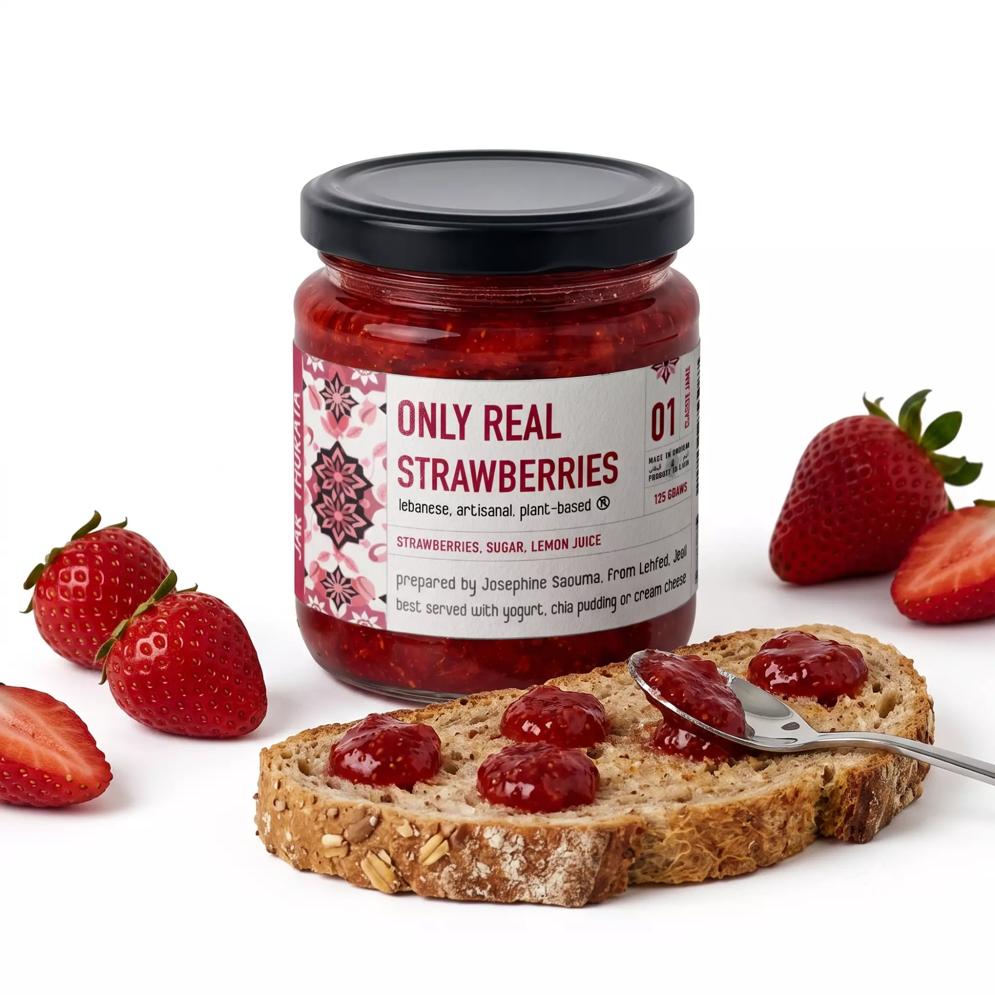 JAR THURAYA ONLY REAL STRAWBERRIES JAM 125G