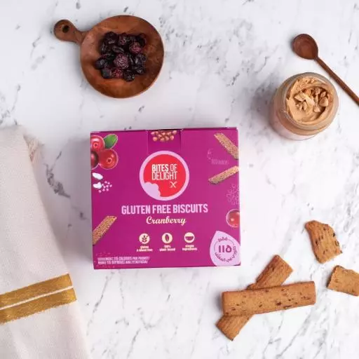 BITES OF DELIGHT GLUTEN FREE CRANBERRY BISCUITS 120G