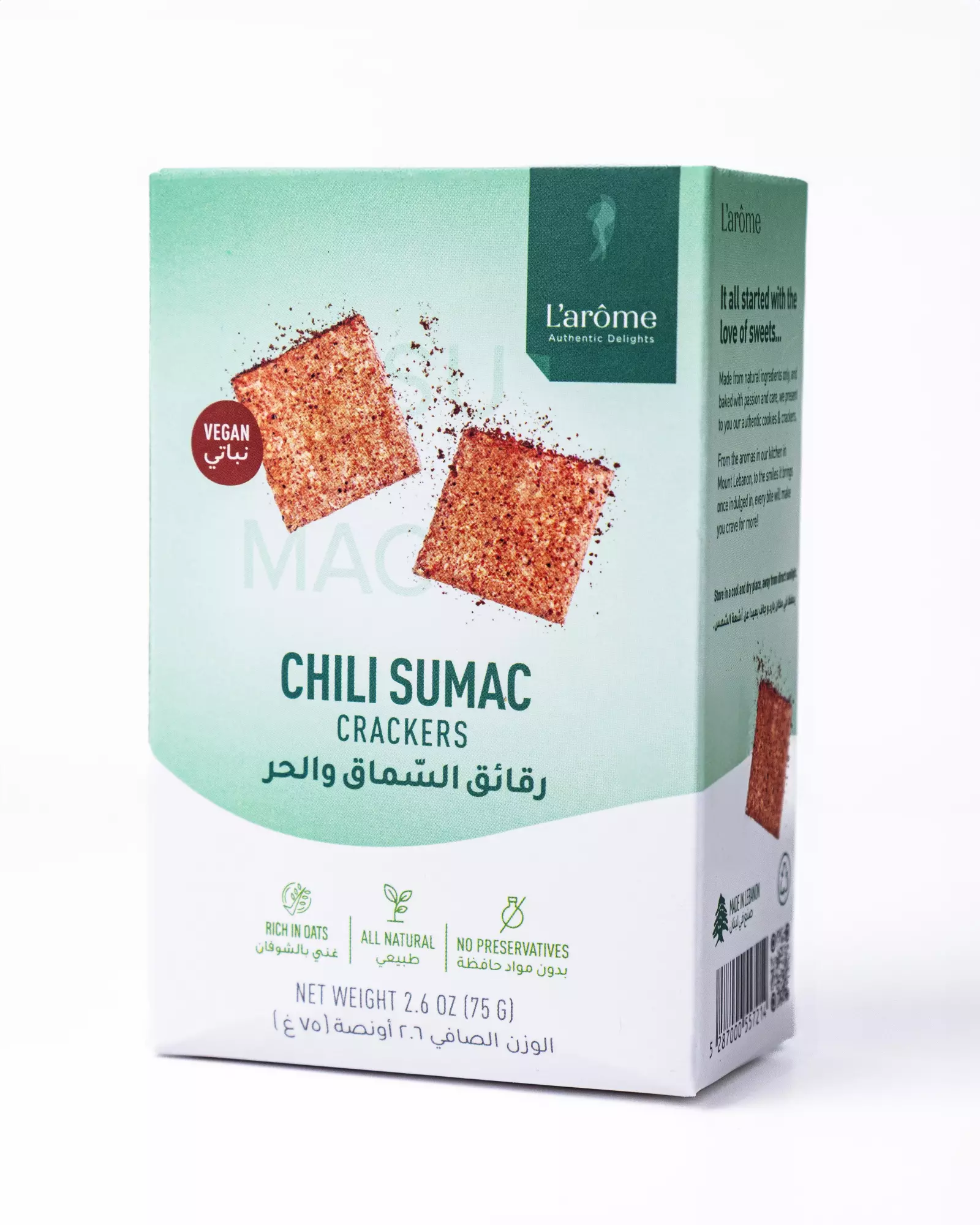 L'ARÔME CHILI SUMAC CRACKERS 150G