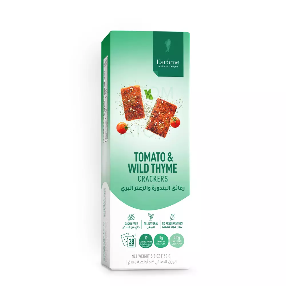 L'ARÔME TOMATO & WILD THYME CRACKERS 150G