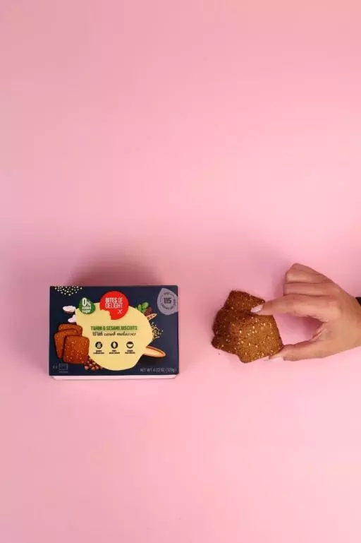 BITES OF DELIGHT GLUTEN FREE TAHINI & SESAME BISCUITS 120G