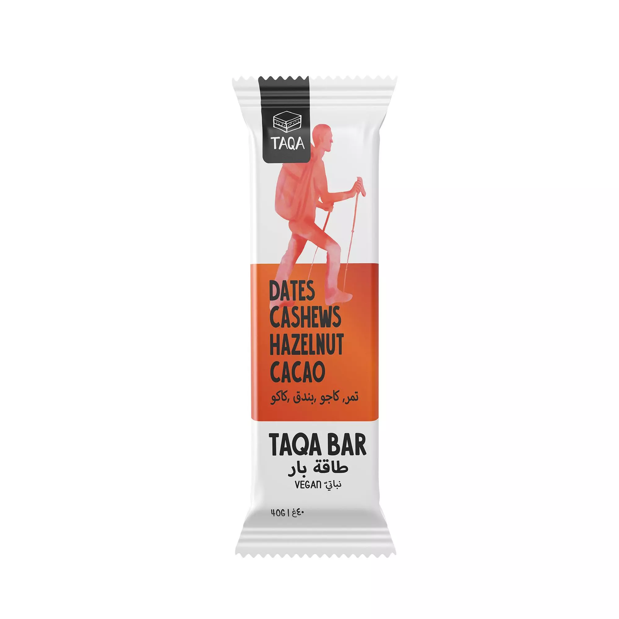 TAQA BAR VEGAN HAZELNUT COCOA PACKET 40G/ بار شوكولا بالكاكاو