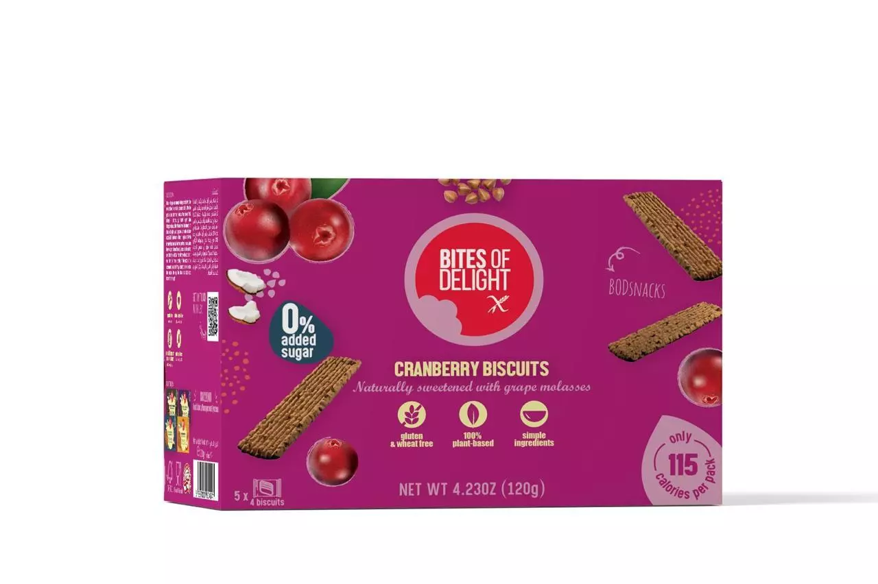 BITES OF DELIGHT GLUTEN FREE CRANBERRY BISCUITS 120G