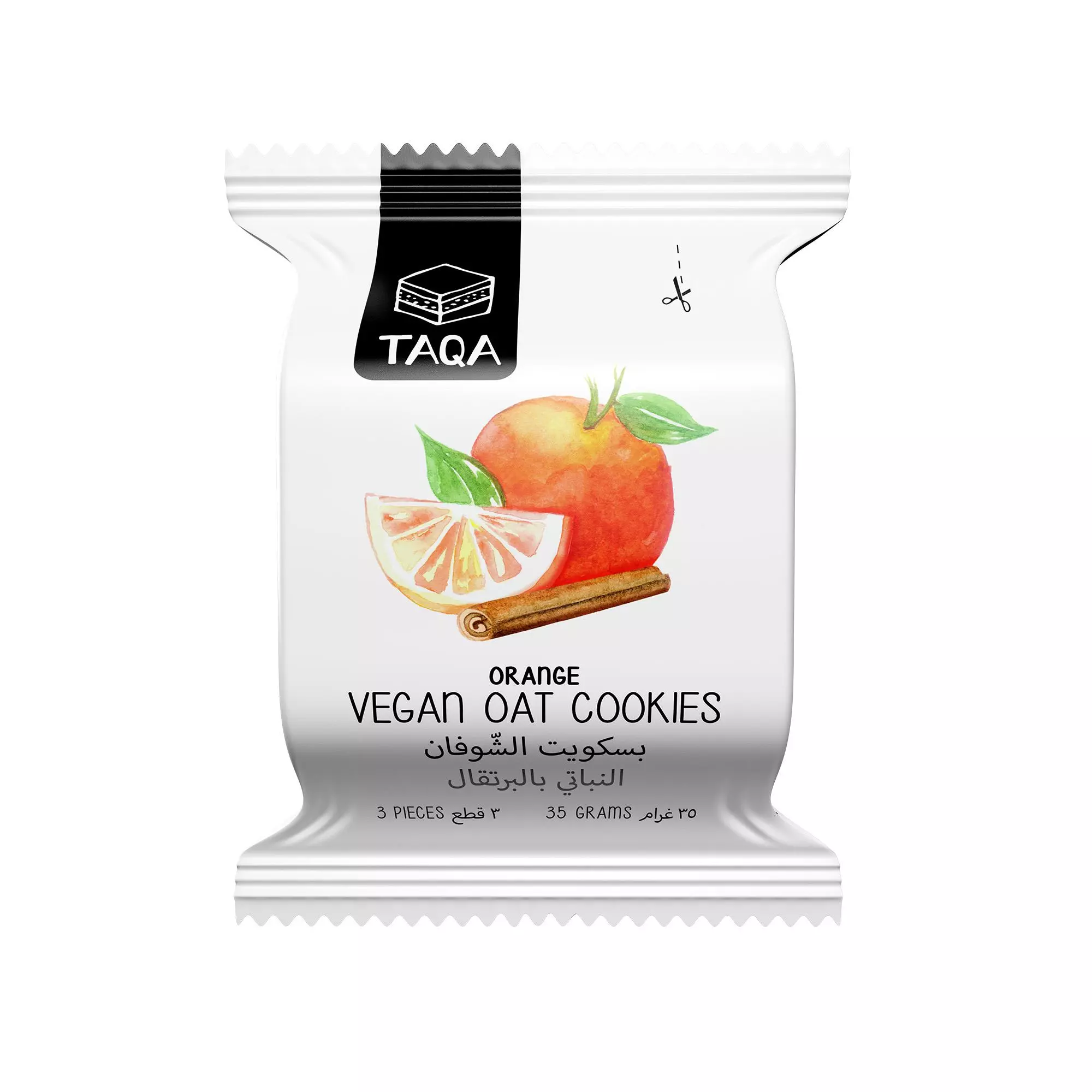TAQA BAR VEGAN ORANGE OAT COOKIES PACKET 35G