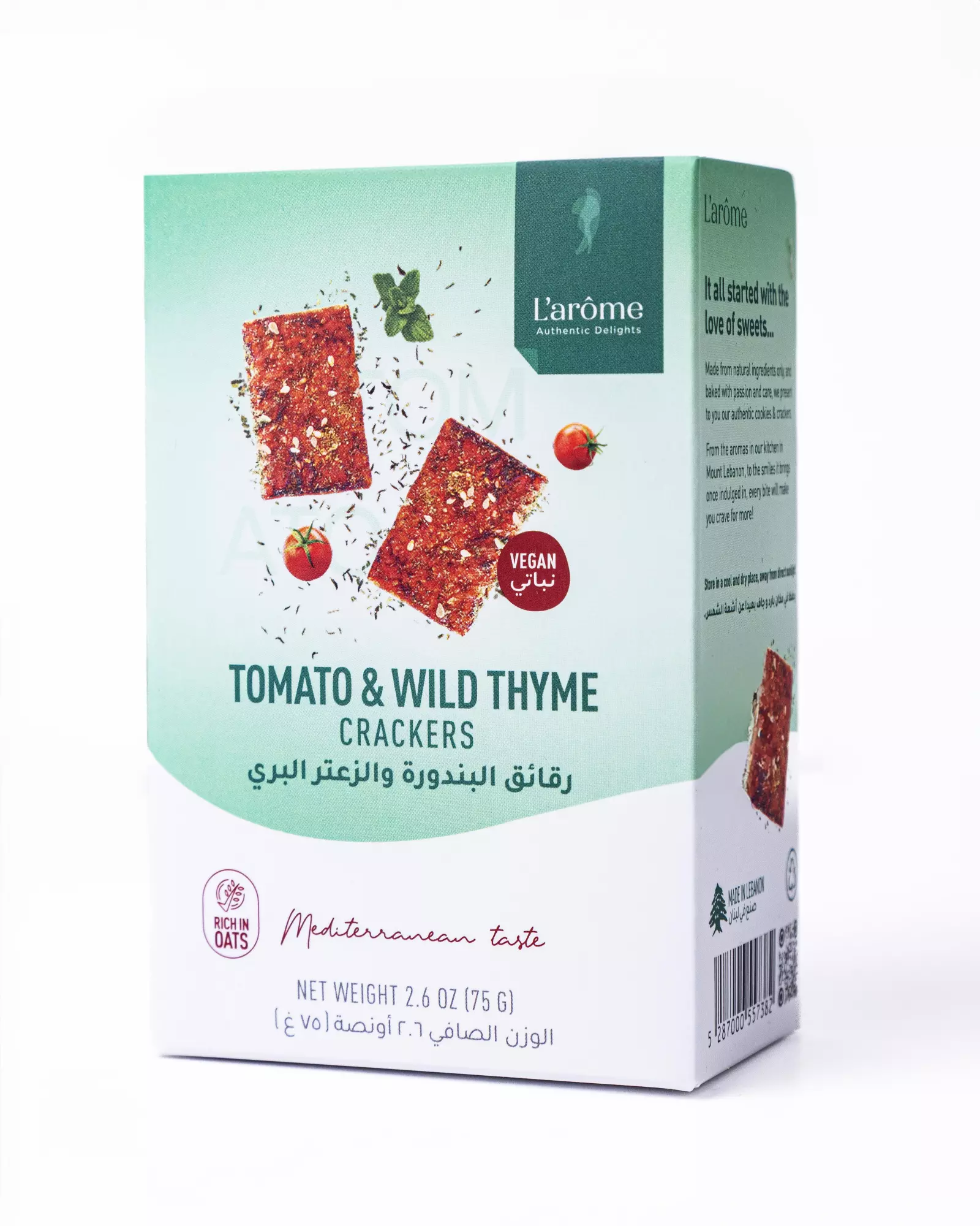 L'ARÔME TOMATO & WILD THYME CRACKERS 150G
