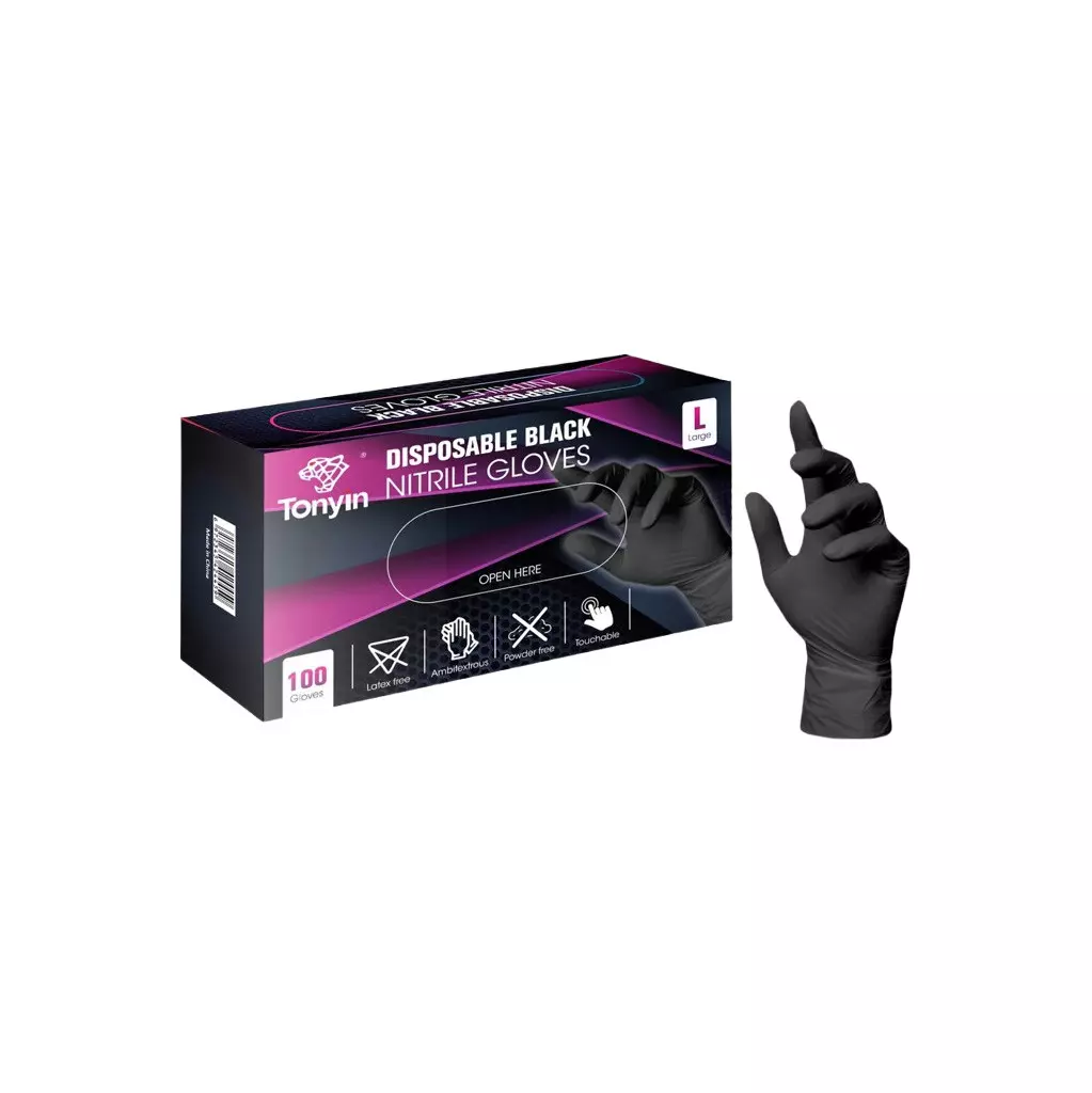 Disposable Black Nitrile Gloves