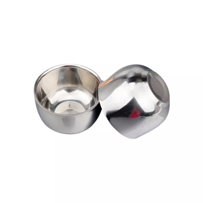 Shaving Stainless Steel Bowl Silver