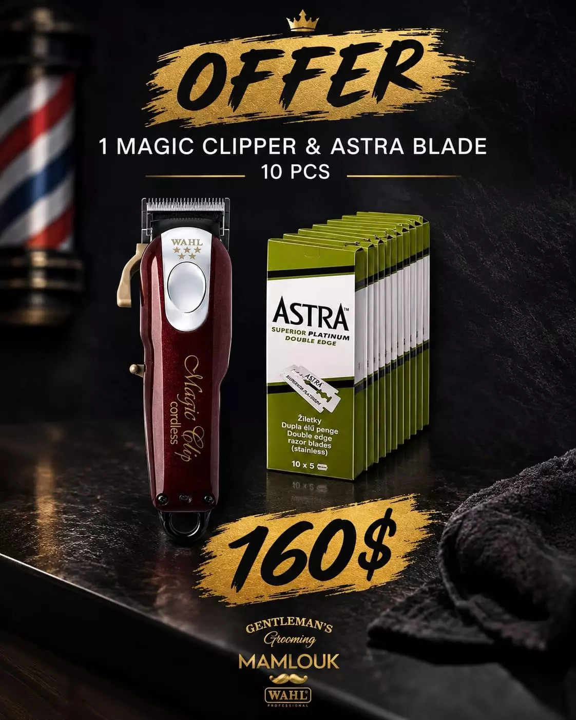Wahl Magic LI Usa + 10 pcs original Astra Blade
