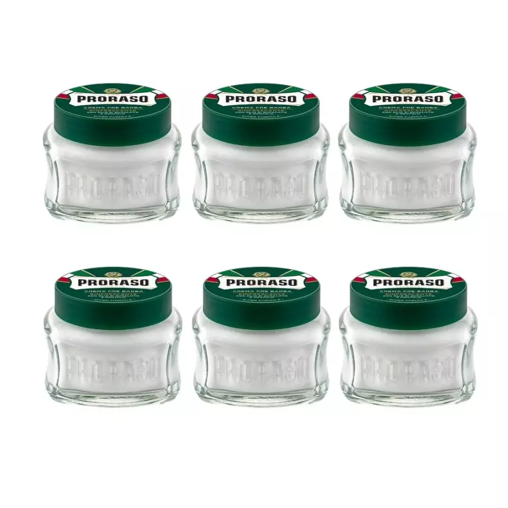 Proraso Pre Shave Cream Refreshing - Green 3.6 oz - 6 Pack