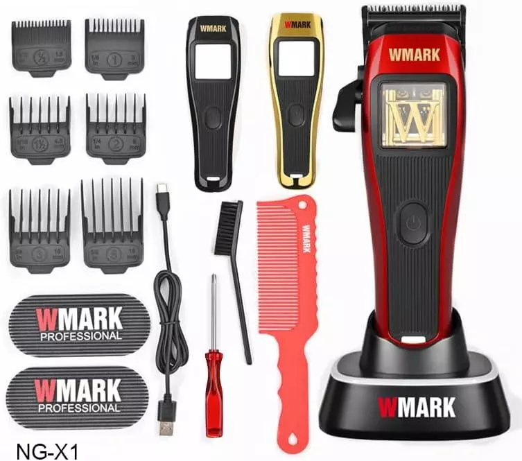 WMARK Professional Hair Clipper for Barber | 10,000 RPM Maglev Motor | DLC Zero-Gapped Fade Blade | Rechargeable and Powerful Hair Cutting Tool NG-X1