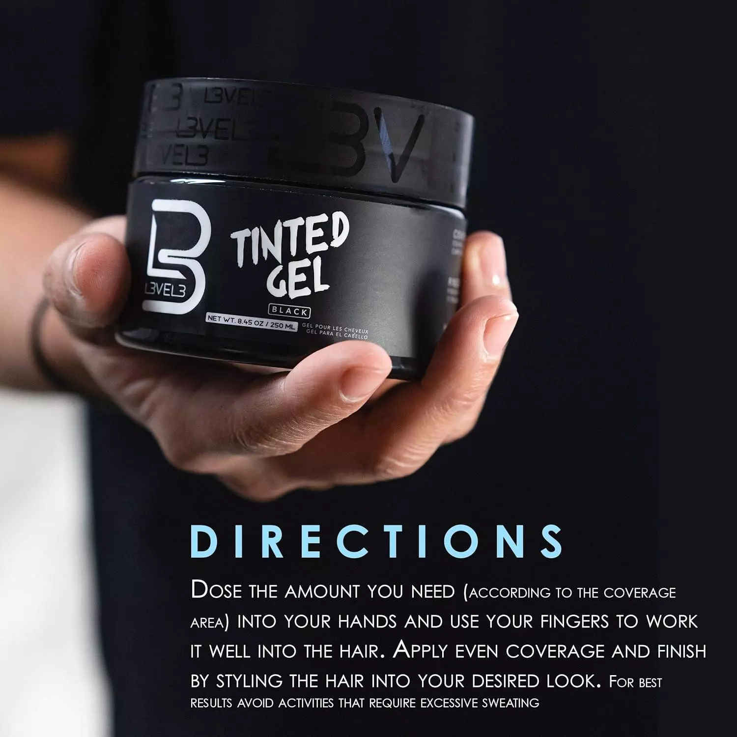 L3VEL3 Tinted Hair Gel - Black Color L3VEL3 Tinted Hair Gel - Black Color