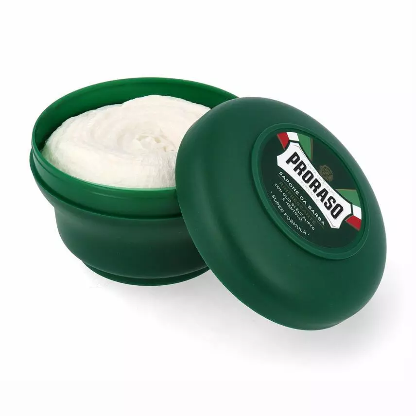 Proraso Shaving Soap in a Green Bowl
