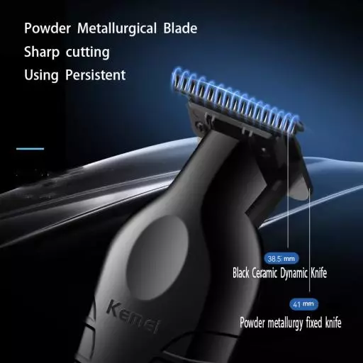 Kemei KM-2299 Professional Barber Cordless 0mm Zero Gapped Carving Cutting Machine Hair Trimmer Clipper