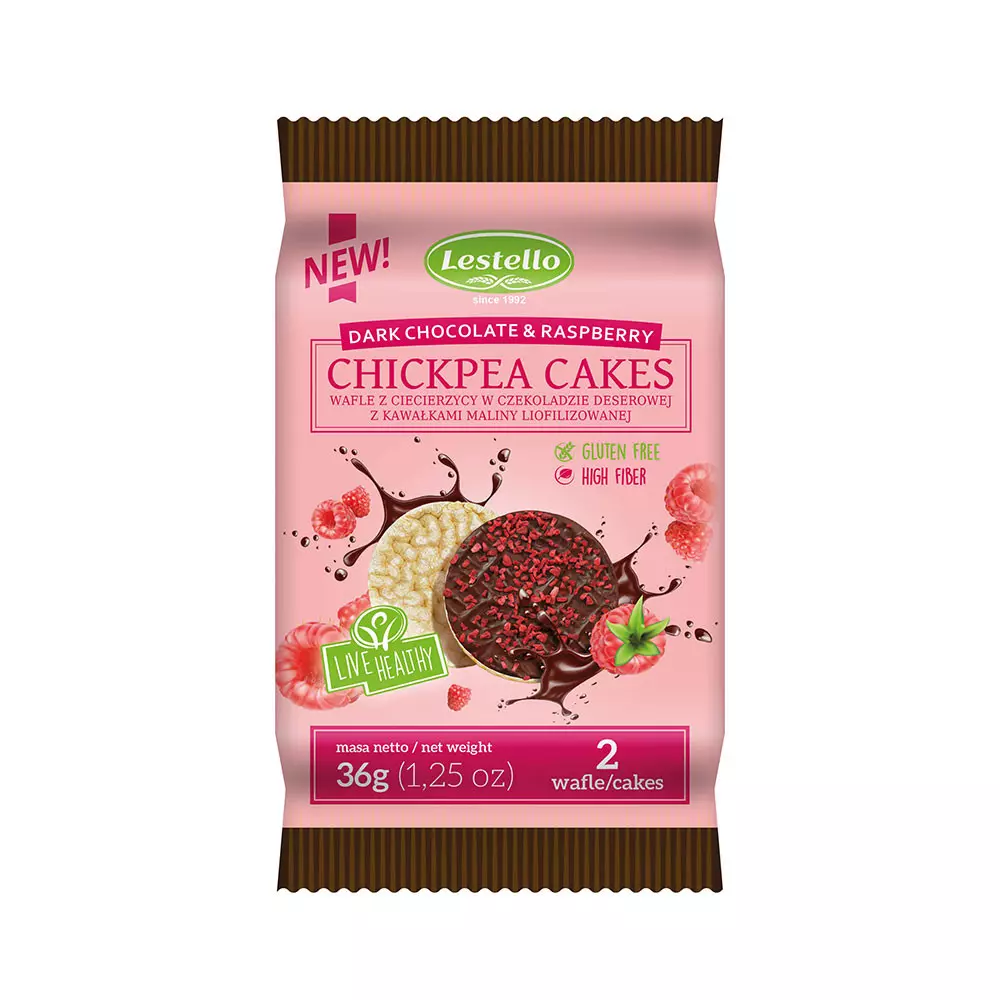 LASTELLO DARK CHICKPEA CAKES WITH RASPBERRY 34 G