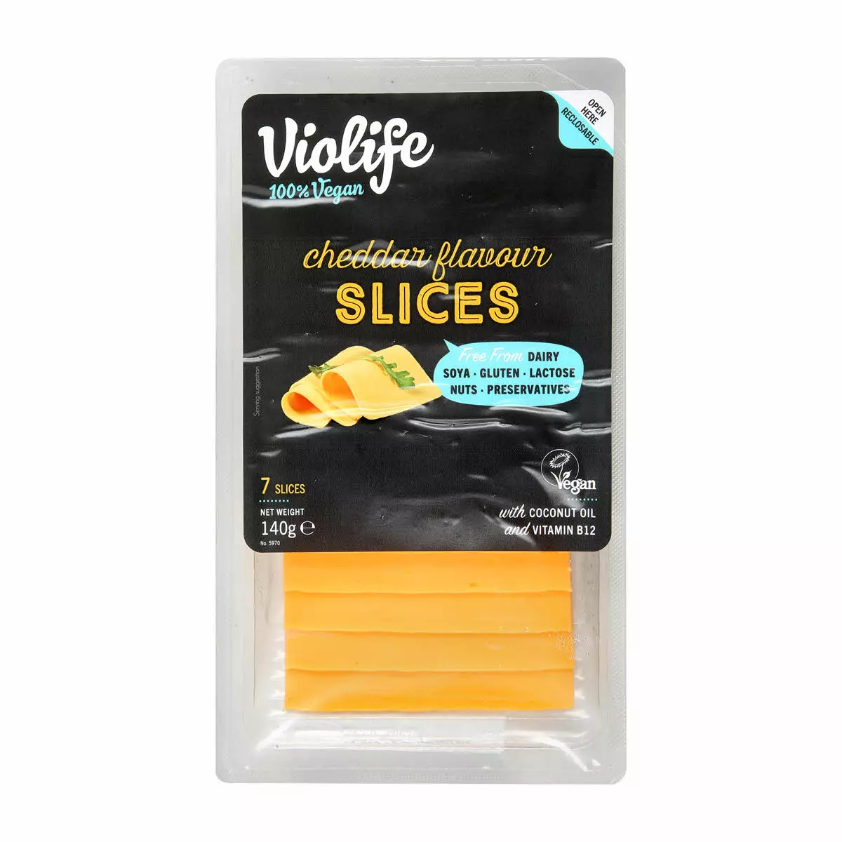 VIOLIFE SLICES CHEDDAR 140G 