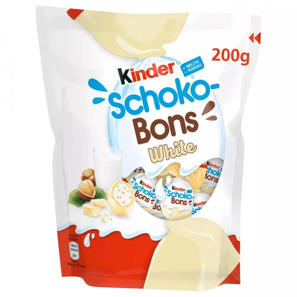 KINDER CHOCO BONS WHITE 200 G