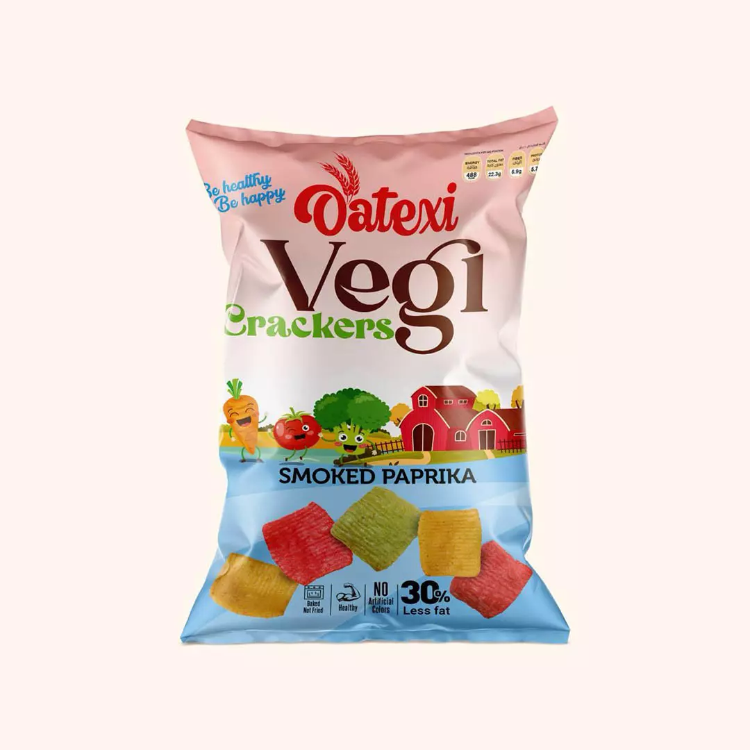 OATEXI VEGI CRACKERS SMOKED PAPRIKA 30%LESS FAT60G
