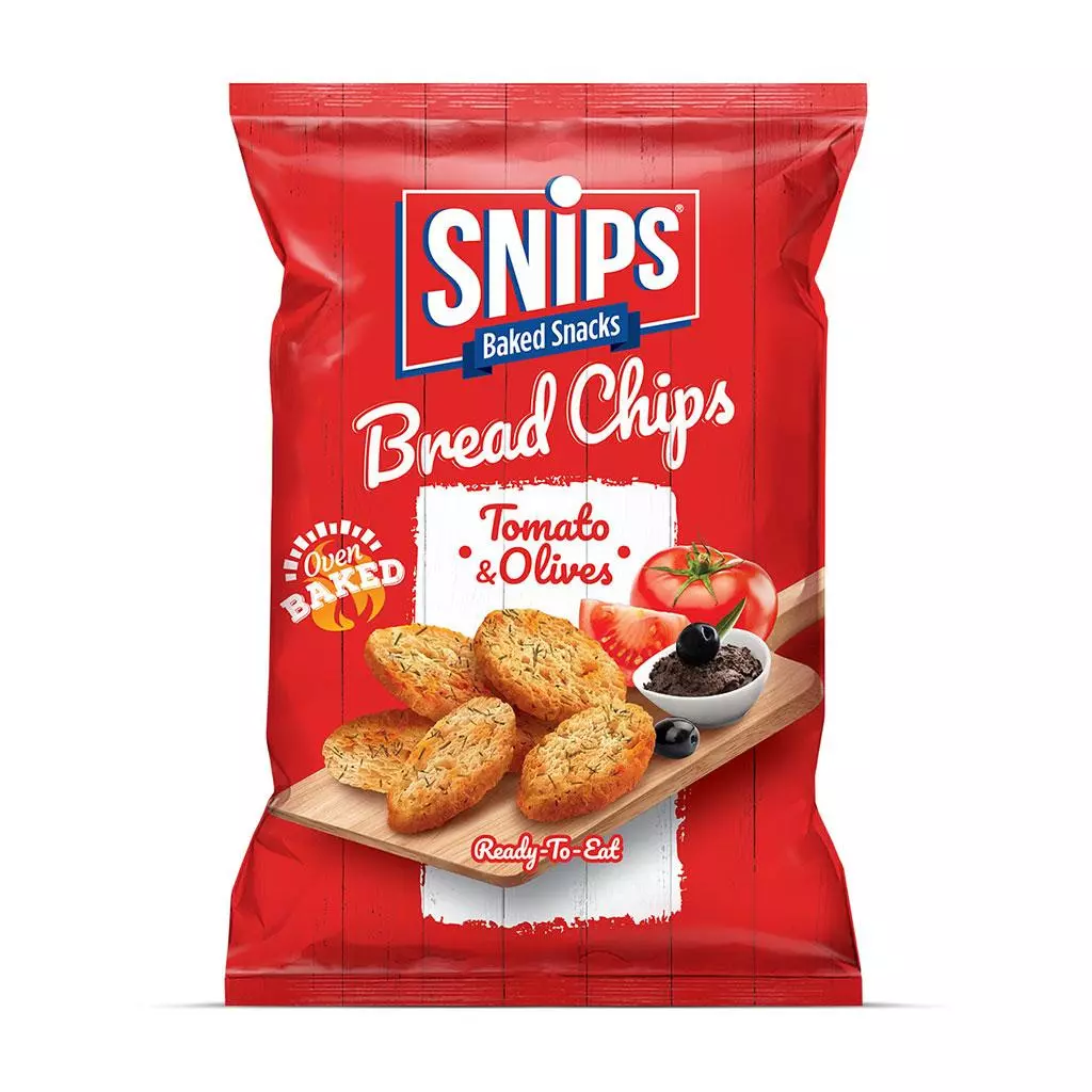 SNIPS BREAD CHIPS TOMATO & OLIVES 90 G